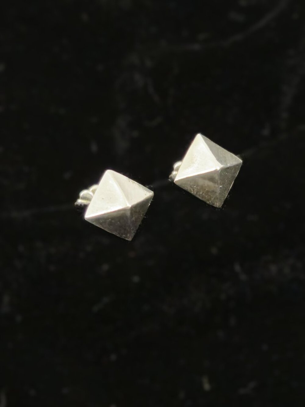 Shana Lee Pyramid Studs Earrings Sterling Silver 925 Punk New York Signed